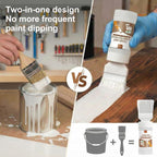 2 in 1 White Paint Wood Refinishing Kit– 2-Pack Easy Paint Brush with No Drip Design, High-Density Bristles for Furniture, Doors & Cabinets,6.35 oz per bottle.
