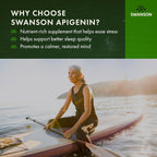 Swanson Apigenin - Bioflavonoid Supplement That Offers Stress & Sleep Support, Aids Cellular Health & May Support Men's Health* - 90 Capsules