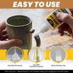 Ceramic Super Glue 2 Pack, Food Safe Ceramic Glue Repair Pottery Porcelain, Waterproof Clear Instant Adhesive for Mugs, Chip, Figurines, Dishes, Bowls, Plates, Fast Drying CA Glue Strong, Non Toxic