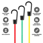 Cartman Adjustable Bungee Cords, 6 Pack 32 inch Adjustable Bungee Strap, 24 Inch, 18 Inch Bungee Cord with Hooks