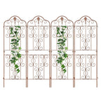 hogardeck 4 Packs 60 * 18 inch Metal Garden Trellis for Climbing Plants Outdoor,Heavy Duty,Gold Coating Rustproof Trellis for Rose, Vegetable, Flowers, Expandable,Perfect for Training Climbing Plants