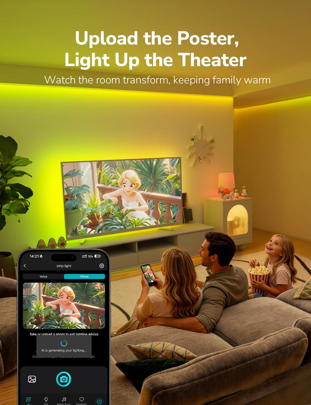 Lepro S1 AI LED Strip Lights for Bedroom - 16.4ft Smart RGB Light Strips with IC and Rainbow Chasing Effects, Color Segment DIY, Personalized Al Lighting Designer, No Remote, 2.4G Wi-Fi & Bluetooth