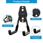 GeeWatom Garage Storage Utility Hooks，Garage Garden Tool Organizer，Steel Wall Mount Hooks, Garden Small U Hooks (4 Pack-Black)