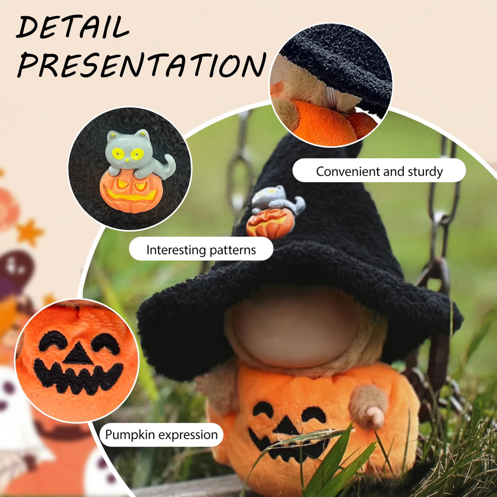 Zimomo Clothes for labubu Dolls - Cute Outfit for 6.7 Inch (17cm) 1-Piece Costume Accessory, (Doll Not Included) - Perfect for Collectors and Dress-Up (Halloween Pumpkin Set A)