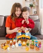 COOLTUNE Nativity Set for Kids – 25 Piece Christmas Nativity Playset with Figures, Soft Rubber Jesus Story Play Toys for Toddlers, Children, Baby Girls Boys Ages 1 2 3 4 5 6+ at Home & Sunday School