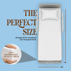 BLISSFORD - 2 Pack Fitted Hospital Bed Sheets with Elastic All Around for a Cotton Rich Soft Knitted Jersey Sheet, 36” x 84” x 12”