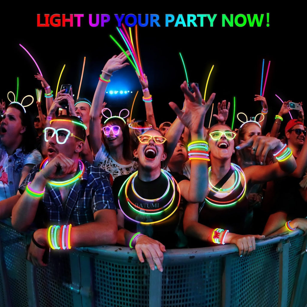 BUDI 467Pcs Glow Sticks Party Favors for Kid Adult Halloween Toys Bulk Pack