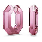Swarovski Lucent Small Hoop Earrings, Pink Octagon-Shaped Crystals, Part of the Swarovski Lucent Collection