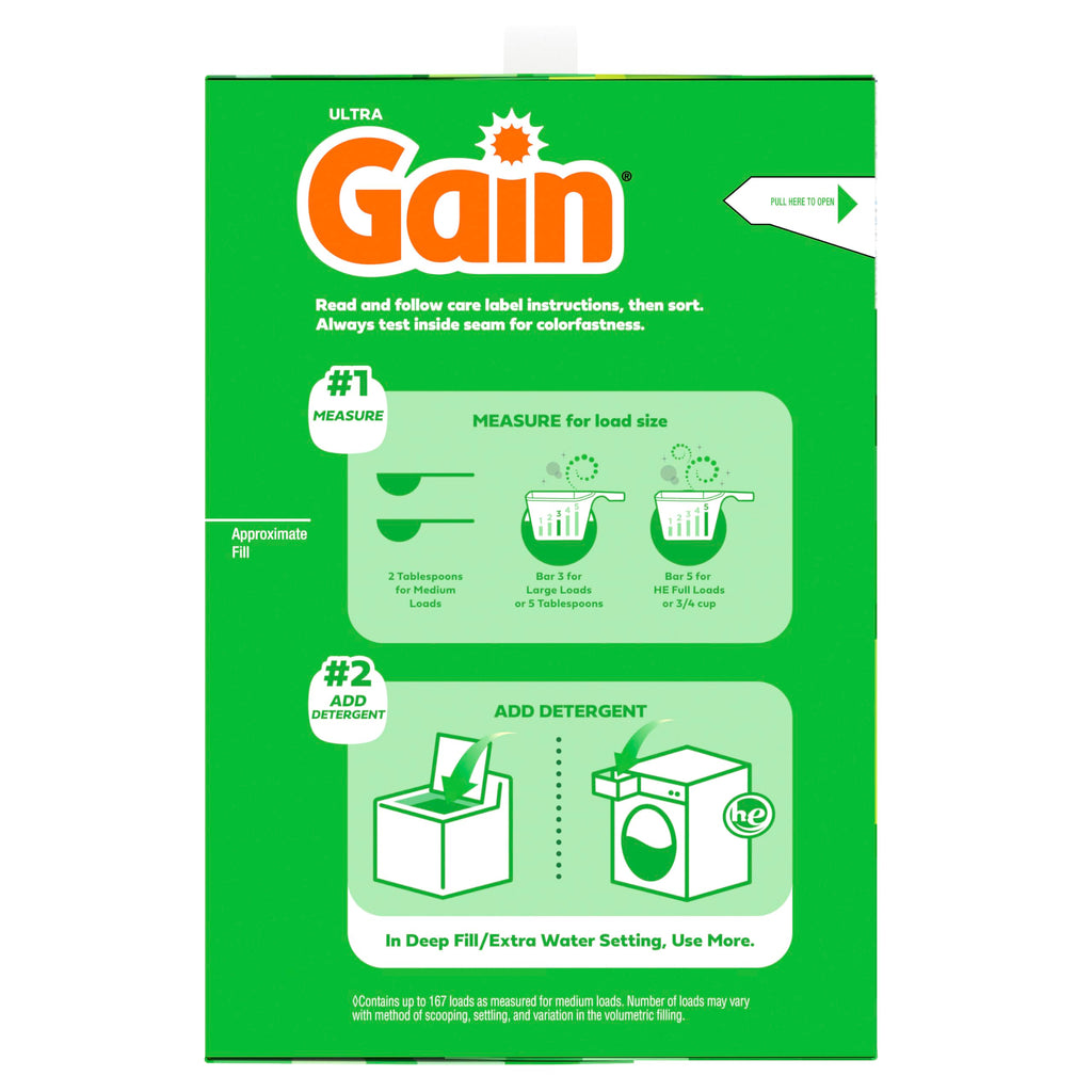 Gain Powder Laundry Detergent, Original Scent, 167 Loads, 154 OZ