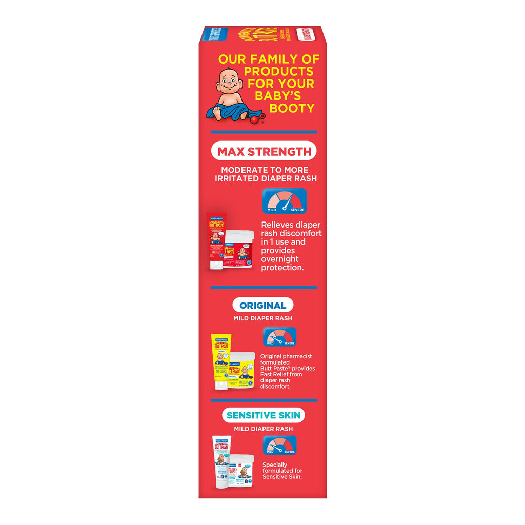 Boudreaux's Butt Paste Maximum Strength Diaper Rash Cream, Ointment | For Baby | 4 oz Tube | Pack of 3