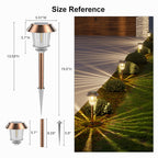 XMCOSY+ Solar Lights Outside Waterproof - 4 Pack Auto On/Off 10-40 LM Dimmable Outdoor Solar Lights for Yard Garden Pathway Driveway Walkway (Warm White)