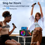 Karaoke Machine for Kids Adults,Bluetooth Speaker 2 Wireless Microphones
