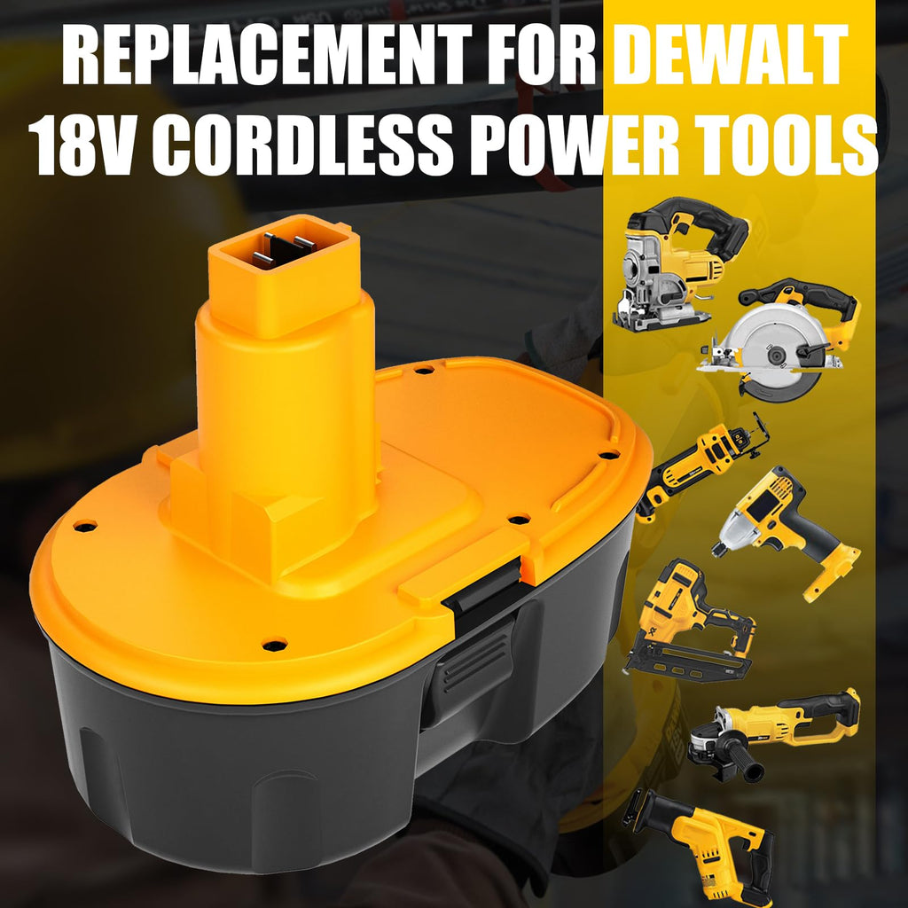 4 Packs 4500mAh 18V DC9096 DC9098 Replacement for Dewalt 18V Battery, Compatible with Dewalt 18 Volt battery DC9099 DW9095 DW9099 DE9038 DE9039 DE9095 DW9095 DW9096 DW9098 DE9503 DC9182 (Yellow)