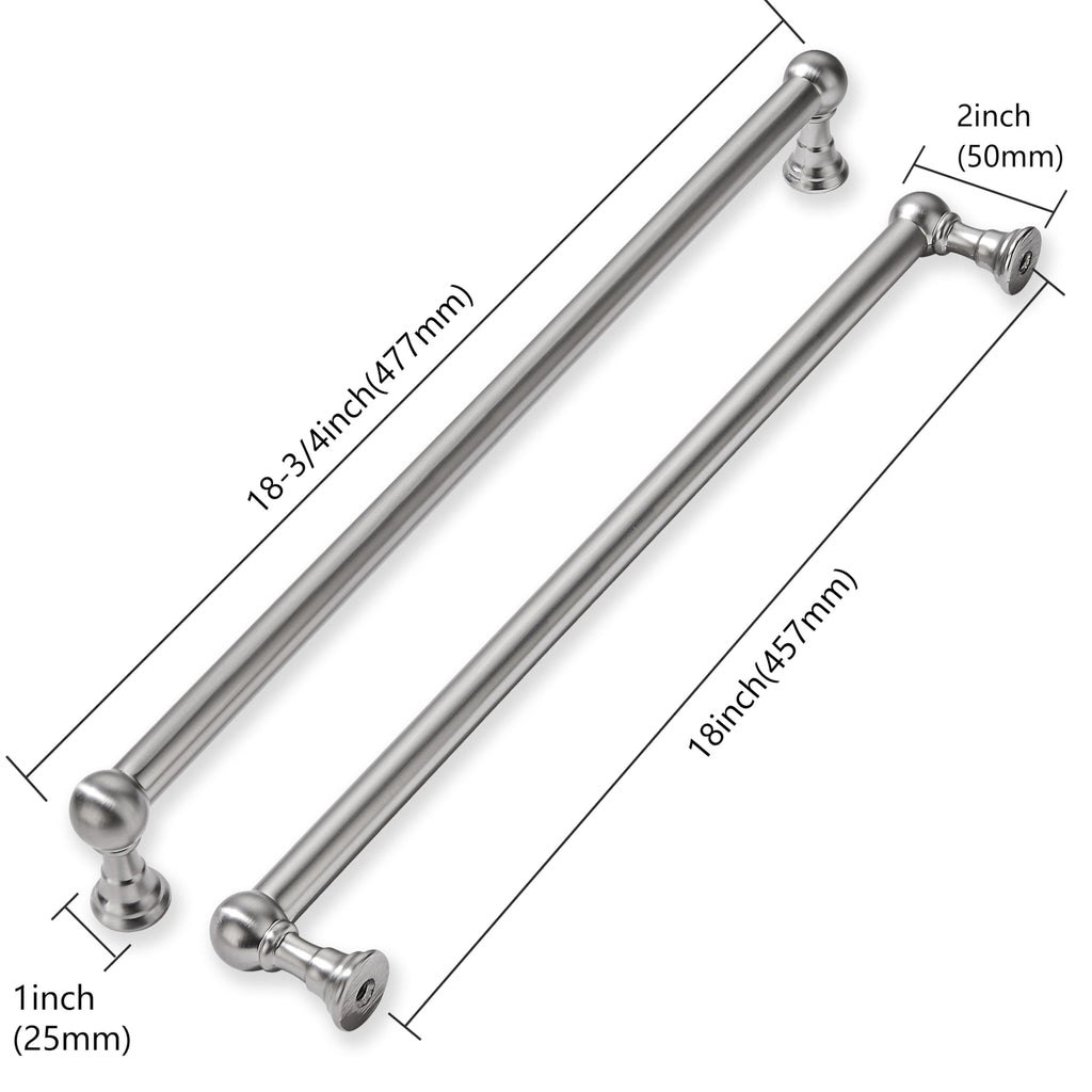 khtumeware 3 Pack Appliance Pull 18 Inch Hole Center Solid Brushed Satin Nickel Cabinet Pulls Heavy Duty Vintage Cabinet Handles for cabinets Dressers Kitchens Handles Bathroom cabinets