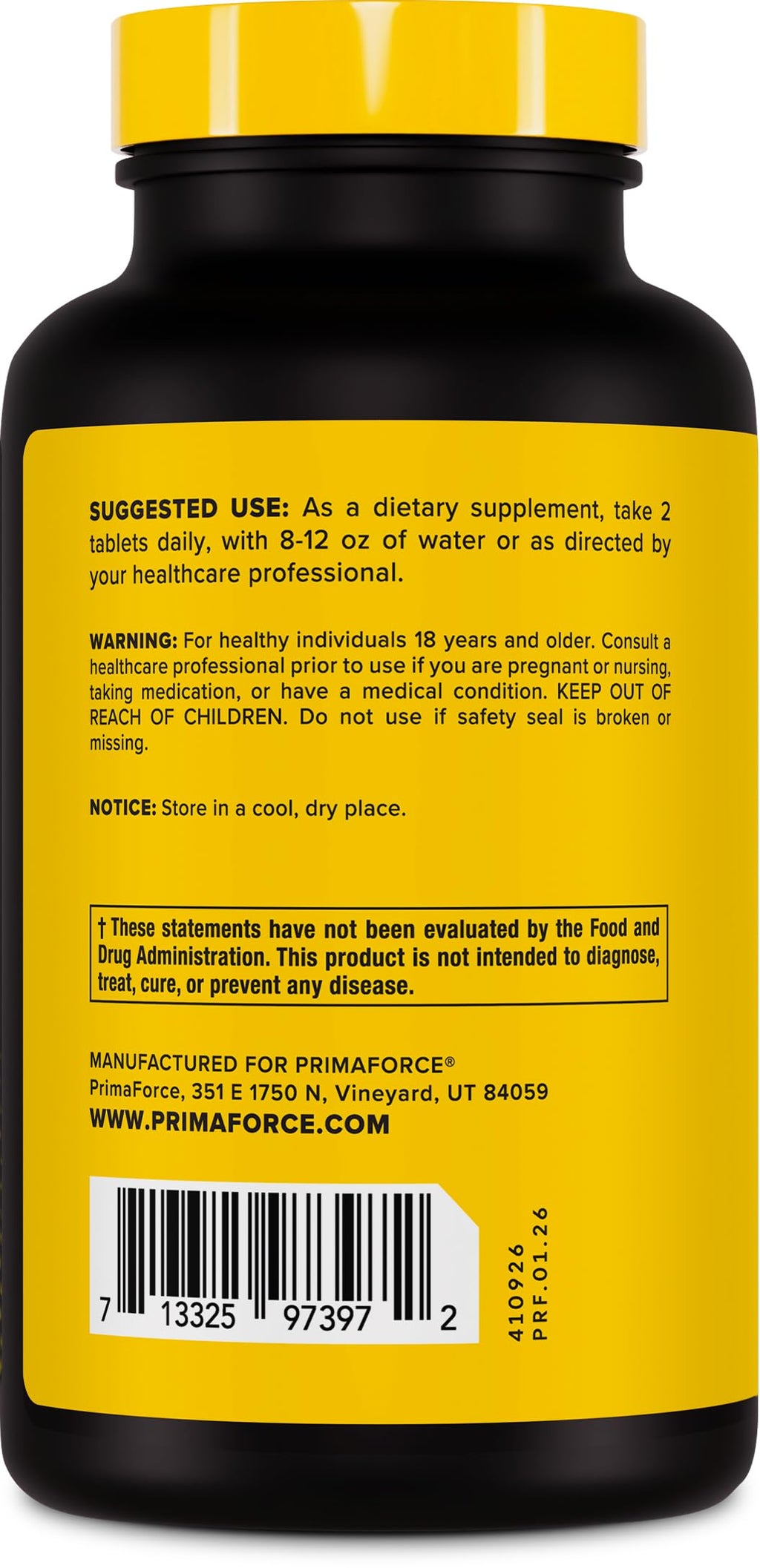 Primaforce L-Citrulline 2500mg per Serving, 60 Servings; 120 Tablets