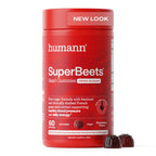 Humann SuperBeets Heart Gummies Zero Sugar - Beet Gummy with Energy Support, Grape Seed Extract & Beetroot Powder - 60 Count