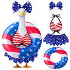 Pextian Patriotic Bikini Goose Outfits, 23” 4th of July Porch Goose Outfit, Summer Goose Clothes for Fourth of July Independence Day, Outdoor Lawn, Yard, Patio Decor