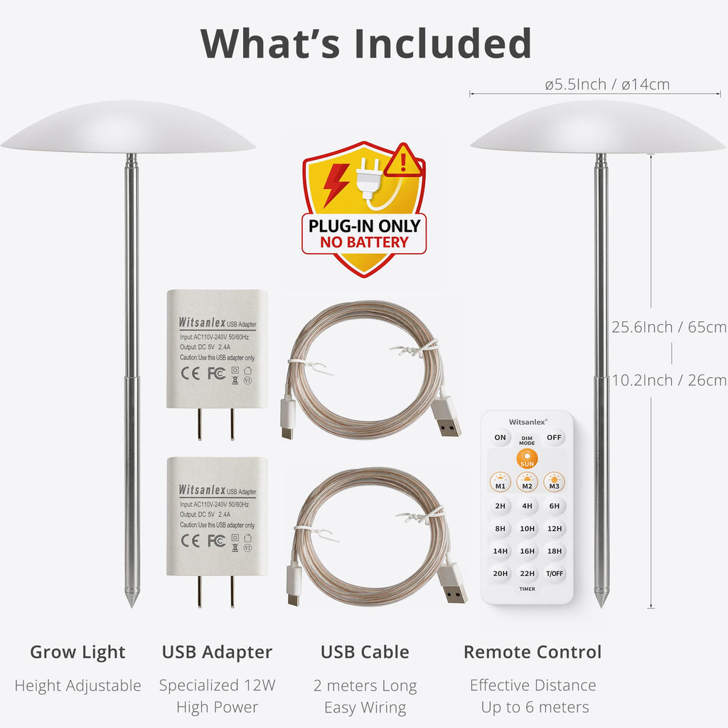Smart LED Grow Light for Indoor Plants, Programmable Timer and Dim