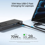Anker Nano Power Strip, Desk Clamp, 70W Max, 1500J Surge Protector, 2 USB C