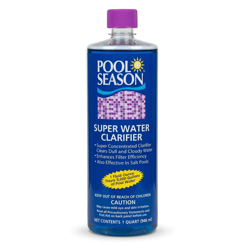 Super Water Clarifier for Cloudy Pool Water, Pollen, Dust & Spring Pool Opening - Highly Concentrated, Enhances Filtration, Crystal Clear Results, 1 Quart