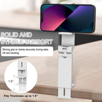 Perilogics Airplane Phone Holder Mount Universal in Flight Hands Free Viewing with Multi-Directional Dual 360 Degree Rotation (White)