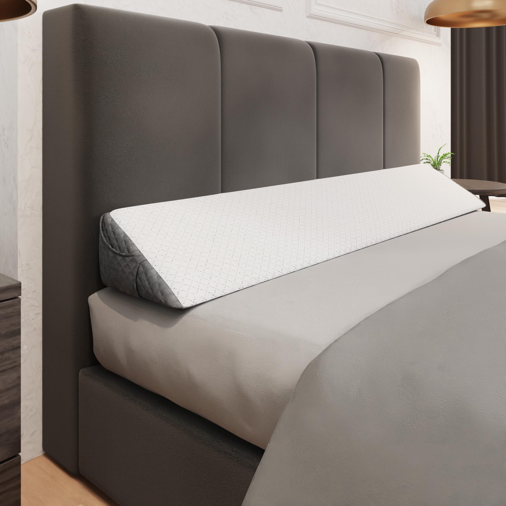 Kolbs Twin Size Bed Wedge Pillow for Headboard | Modern Stylish Pillow to Fill Gap Between Headboard and Mattress | Bed Gap Filler Twin