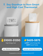 meross Smart Thermostat for Home, WiFi Thermostat Works with Matter, Alexa, Apple Home, Google Assistant, App & Voice Control, 7x24h Scheduling, Energy Saving, C-Wire Required (Not Included)