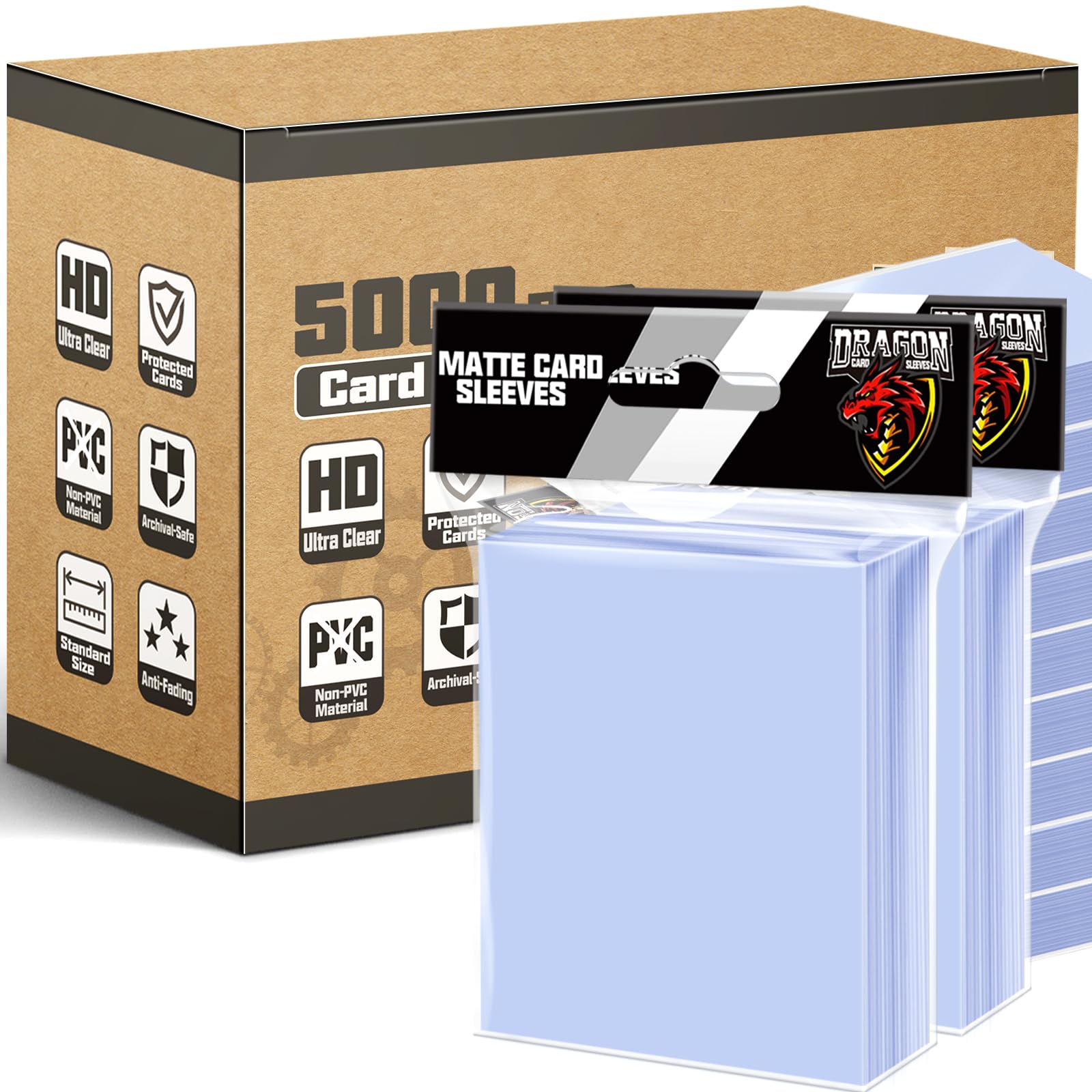 Card Sleeves Top Loaders for Trading Cards, Penny Soft Baseball Card Sleeves Protectors Fit for Sports, Football,MTG Card (5000PCS)