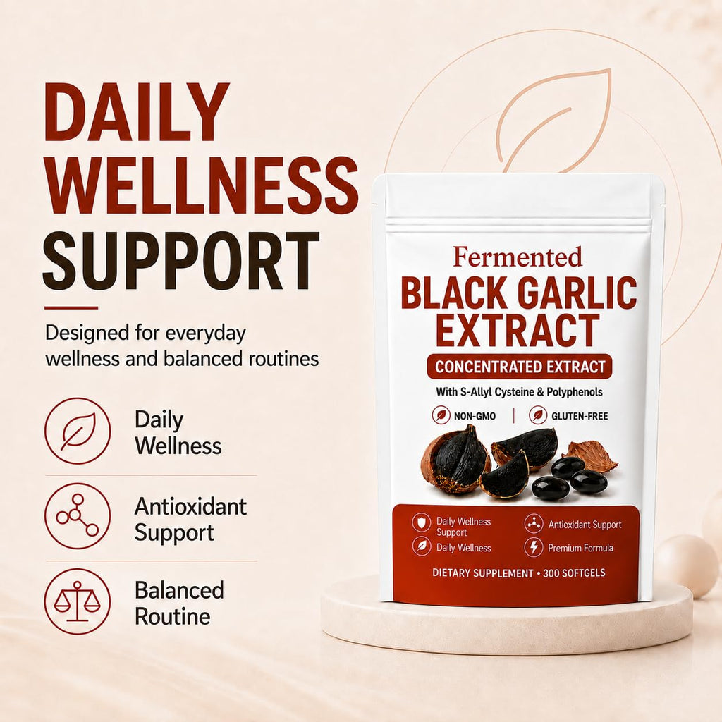 Lanural Fermented Black Garlic Extract, Daily Supplement, 300 Capsules