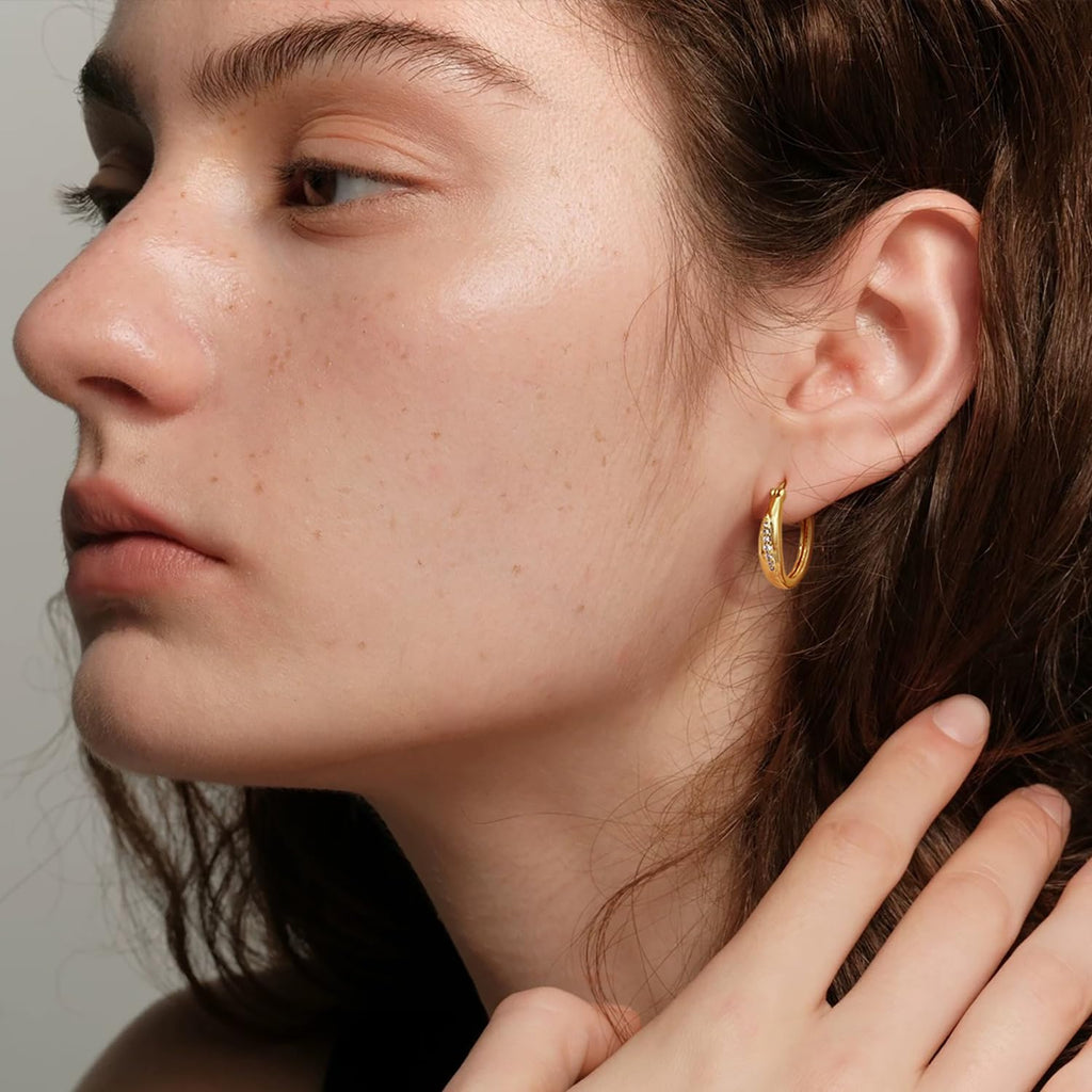 vuiikhir 14K Gold Earrings for Women 14K Gold Hoop Earrings for Women