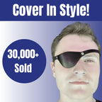 Black Leather Eye Patch with Adjustable Band - Comfortable Medical Eye Patch for Left or Right Eye, Suitable for Eyeglass Wearers