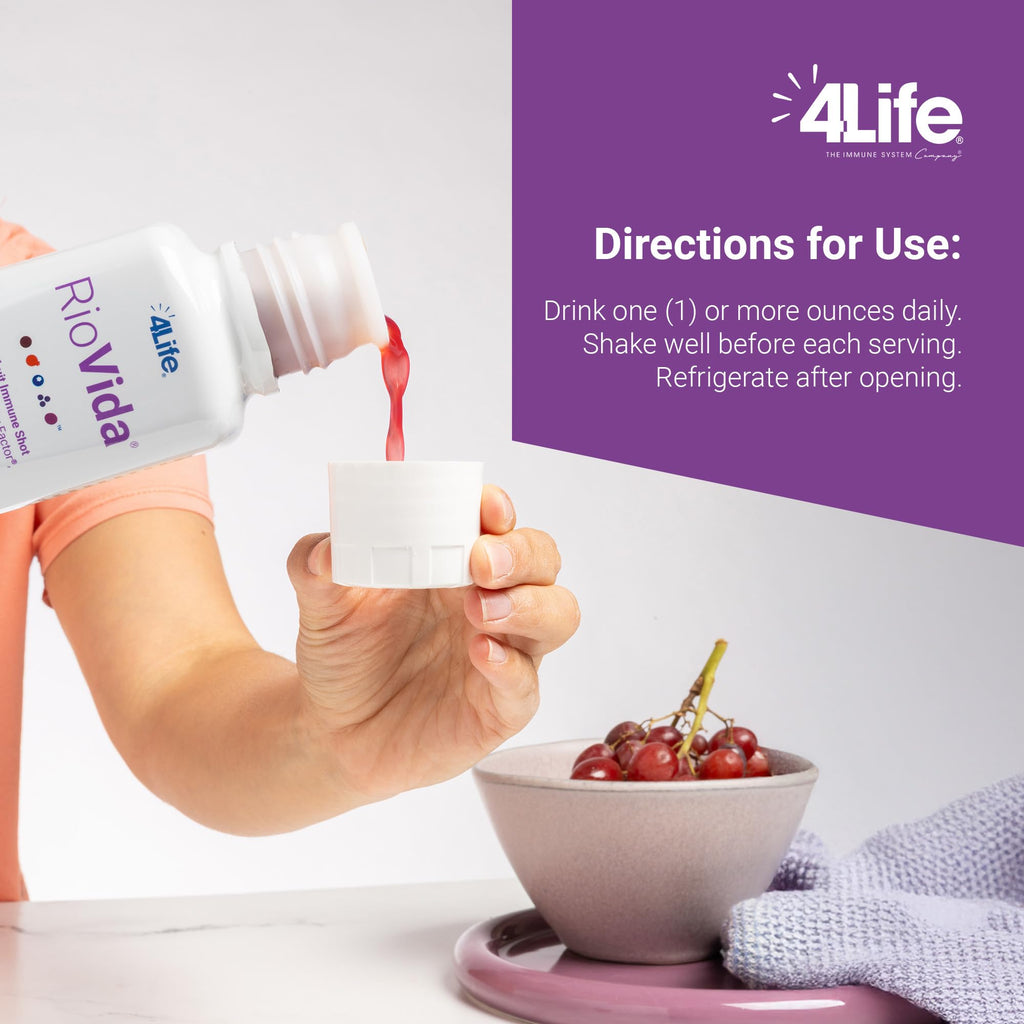 4Life Transfer Factor RioVida Tri-Factor Formula - Liquid Immune and Health Support with Vitamin C, Elderberry, Aronia Berry, Macqui, Blueberry, and Acai - Single Pack