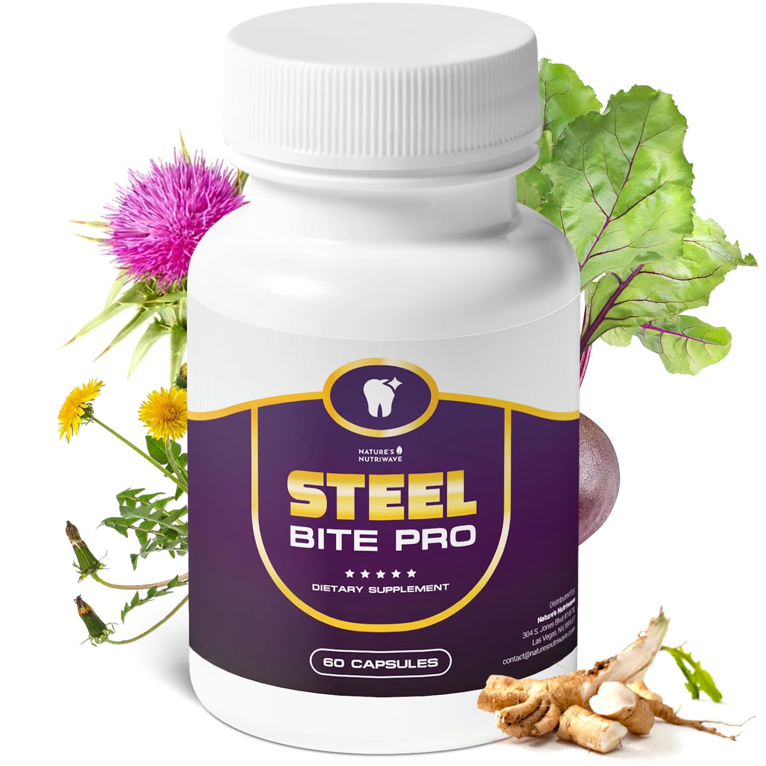 Steel Bite Pro – 23 Plant-Based Ingredients – 60 Ct, 1 Month Supply