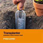 Fiskars 3-Piece Garden Hand Tools Set w/ Trowel, Transplanter & Cultivator