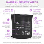 Wipex Gym Wipes Bucket Refill – EWG Verified, Plant-based Fitness Equipment Wipes, Lavender and Vinegar to Clean Surfaces, Safe Yoga Mat Cleaner, Gym & Peloton Bike Cleaner, 400 Count (Pack of 2)