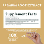 TRIBE ORGANICS Ashwagandha KSM 66 Pure Organic Root Powder Extract Ayurvedic Supplement - Focus Mood Support Increase Energy Strength 600mg of Natural KSM66 for Superior Absorption - 90 Capsules