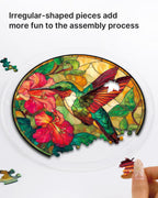KaayeeWood Acrylic Suncatcher Puzzle, Emerald Flame Hummingbird-7.4 in