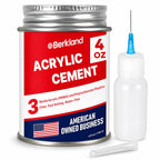 Acrylic Bonding Cement with Applicator Bottle 4 oz, Clear Adhesive for Plexiglass and Plastic Sheets, Fast-Setting Glue