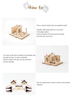 Youngmodeler Mini Tile Roofed House 2 Compartsments, Wooden Creative Model Kits, Detailed Model Kits for Enthusiasts and Collectors 미니기와두칸