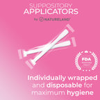 Natureland Personal Suppository Applicators for Women, Individually Wrapped Disposable Applicators with Silky Smooth Comfort Tip, Daily Intimate Care Tool (Small tip applicators, 40 Count (Pack of 1))