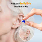 OTC Hearing Aids for Seniors - Rechargeable Invisible Hearing Aids with AI Noise Cancellation, 100+ Hours Battery Life, Comfort Fit Ear Canal Design