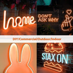 Lamomo LED Neon Lights, 16.4ft Orange Halloween Decorations 0.39In/Cut Rope Light, 12V Flexible Waterproof Silicone Neon Lighting for Indoor Outdoor Decor（Power Adapter not Included