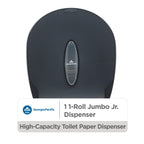 Georgia-Pacific Single-Roll Jumbo Toilet Paper Dispenser by GP PRO (Georgia-Pacific), Translucent Smoke, 59009, 10.610" W x 5.390" D x 11.290" H