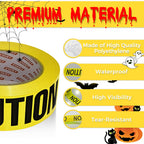 SWRT 3 Rolls Premium Yellow Caution Tape, 3 Inch x 1000FT(Total 3000FT) Bright Hazard Tape with Bold Black Text for Danger Zones/Sporting Events, Construction Tape for Crime Scenes/Halloween Decor