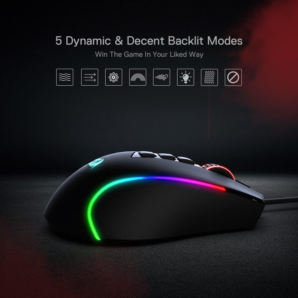 Redragon M612 Wired RGB Optical Gaming Mouse 8000 DPI Remapping Keys