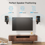 Pipishell Speaker Wall Mounts, Dual Side Clamping Bookshelf Mounting Bracket, Speaker Mounts for Surround Sound, Bookshelf Speakers up to 55 lbs, 1 Pair