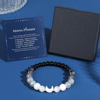 Moon Phase Moonstone Bracelet, Moon Jewelry Crystal Healing Gifts for Women