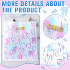 Aliceset 300 Pcs Tooth Merchandise Bags with Handles Plastic Dental Bags for Patients Dental Gifts Bulk for Dentist Office Goodie Packaging Appreciation Gifts Retail Party Favor, 8.27x9.45in (Stylish)