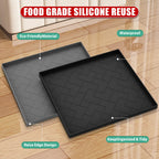 Mini Fridge Silicone Mat,19.7''x19.7''x0.5''-Fridge Drip Tray Concave and convex design is leak-Proof and Non-Slip Perfectly Compatible with Washer, Dryer, Wine Cooler, Dishwasher ect. (Grey1)