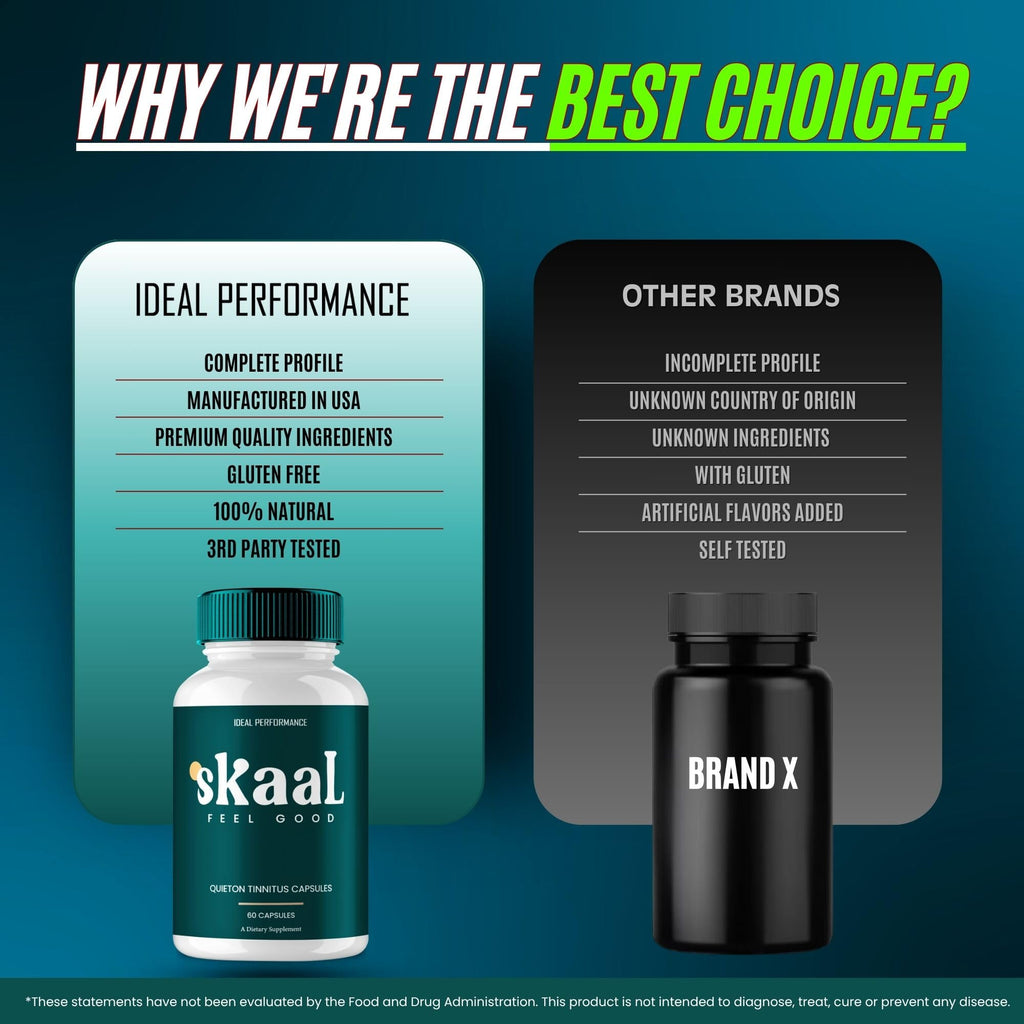 IDEAL PERFORMANCE Skaal Tinnitus Capsules - Maximum Strength, All Natural Ear Health Support Reviews (3 Pack)